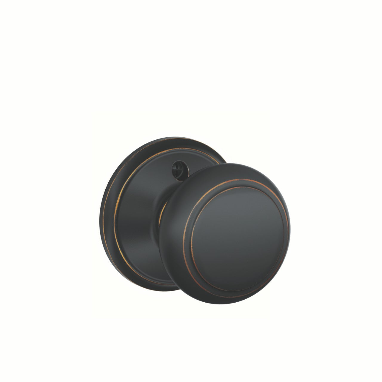 Clearance - Andover Knob Non-Turning Lock - Aged Bronze -Sold Individually