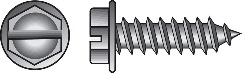 Hillman 70250 No. 6 Ga. X 3/8 in. L Slotted Hex Washer Head Sheet Metal Screws 100 pk