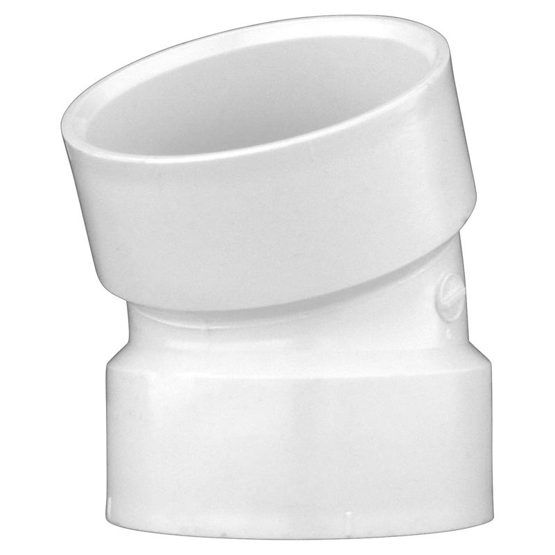 Charlotte Pipe PVC003240600 Schedule 40 1-1/2 in. Hub X 1-1/2 in. D Hub PVC 22-1/2 Degree Elbow 1 pk