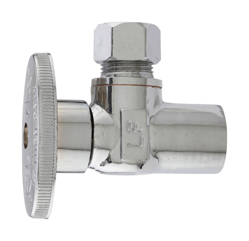 Plumb Pak PP60PCLF 1/2 in. Copper Sweat X 3/8 in. Compression Brass Angle Valve