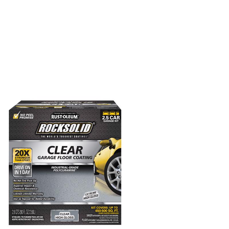 Rust-Oleum 282829 RockSolid High-Gloss Clear Garage Floor Coating Kit 90 oz