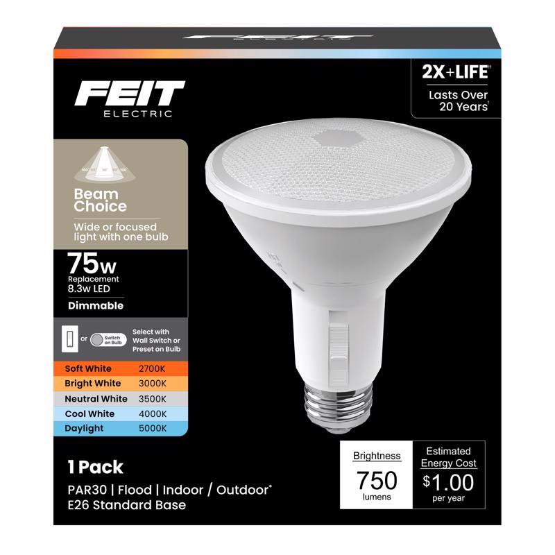 Feit Electric PAR30LADJ/6WYCA Feit PAR30 E26 (Medium) LED Bulb Adjustable White 75 Watt Equivalence 1 pk