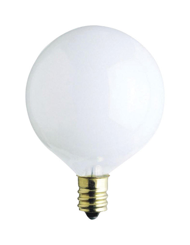 Westinghouse 0375348 25 W G16.5 Globe Incandescent Bulb E12 (Candelabra) White 1 pk