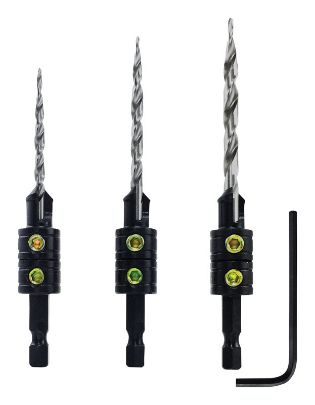 Make It Snappy 44300 9/64 11/64 13/64 in. Steel Tapered Countersink Set 3 pc