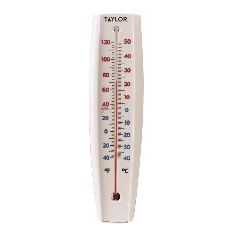Taylor 5109 Jumbo Size Tube Thermometer Plastic White 14.57 in.