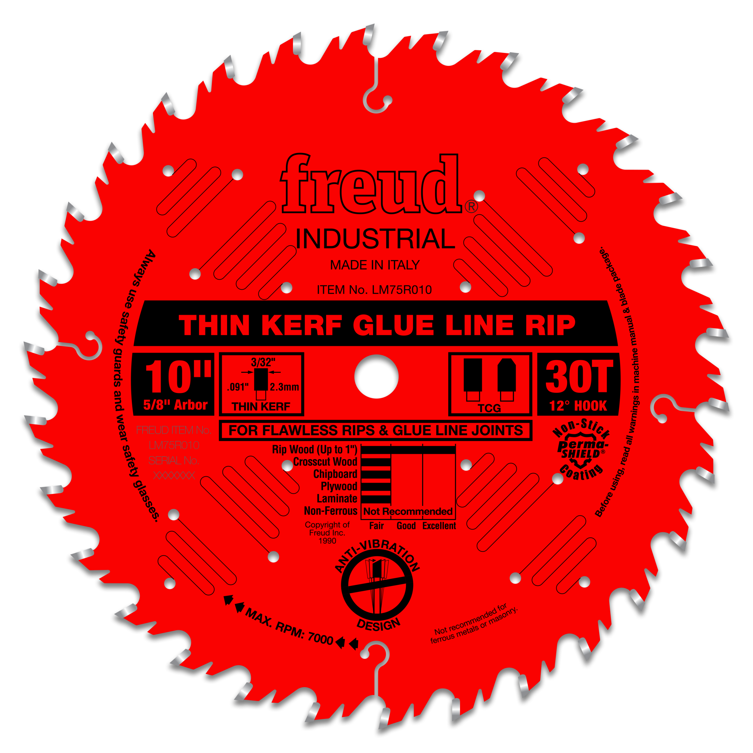 Freud LM75R010 10" Industrial Thin Kerf Glue Line Ripping Blade