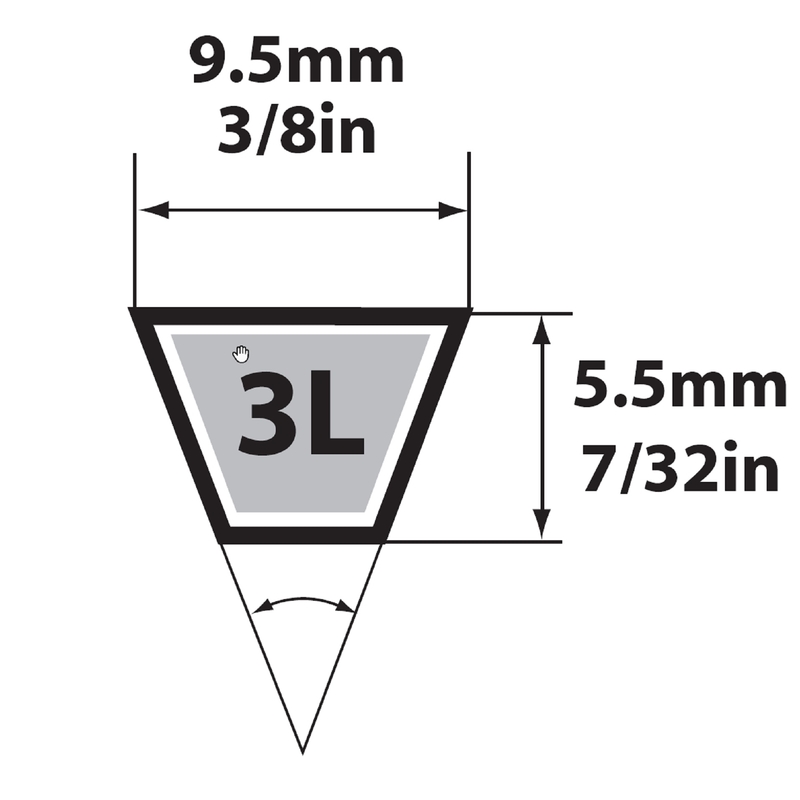 Mitsuboshi 3L190A FHP General Utility V-Belt 0.38 in. W X 19 in. L For Fractional Horsepower Motors