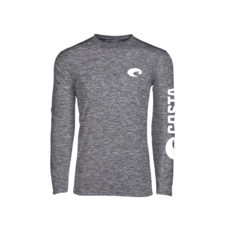Costa FQA400034-25RL L Long Sleeve Men's Crew Neck Gray Cationic Tee Shirt