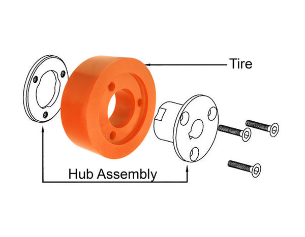 35mm Bore Steel Hub -- with Keyway for 2" Wide Feed Wheel