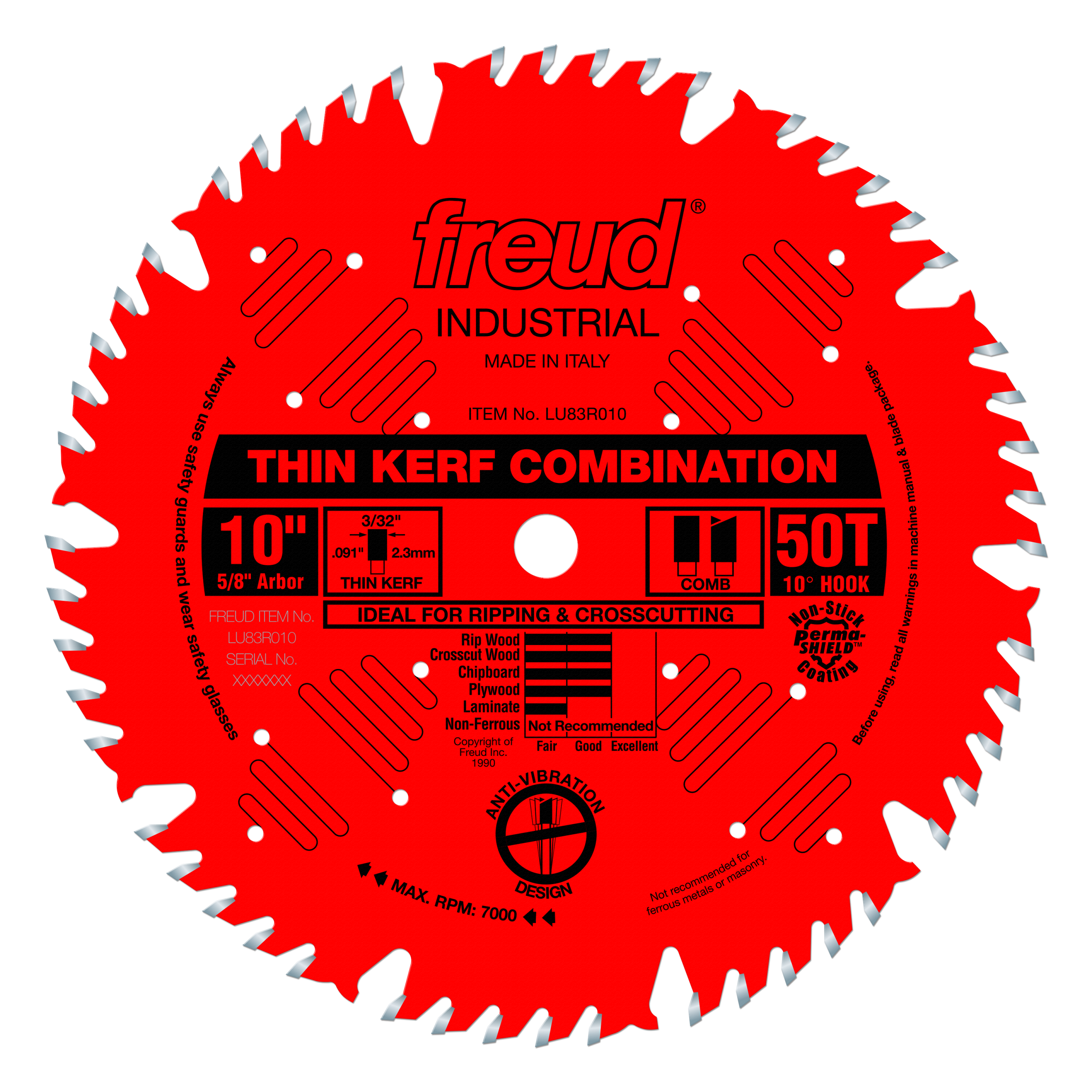 Freud LU83R010 10" Thin Kerf Combination Blade