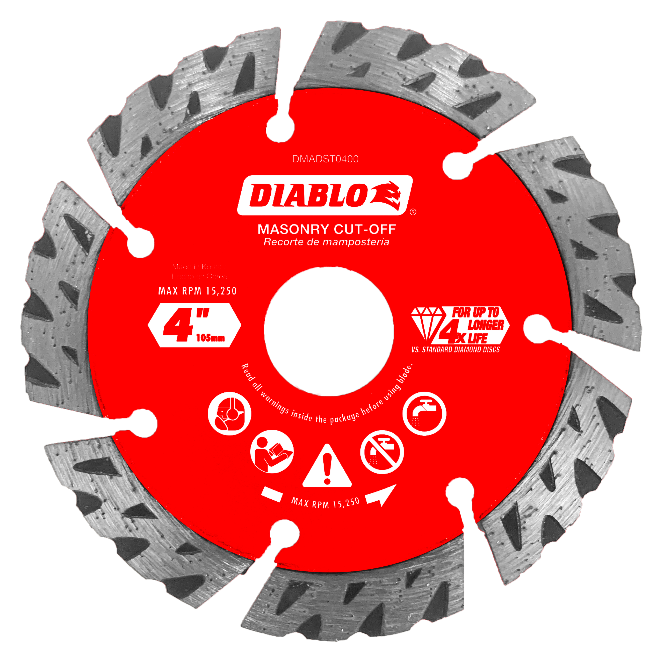 Diablo DMADST0400 4" Diamond Segmented Turbo Masonry Cut-Off Blade
