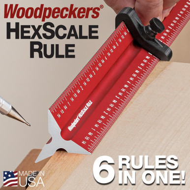 Woodpeckers HXSCL-12 HEXSCALE RULE - 12 INCH / 300 MM AND STOP