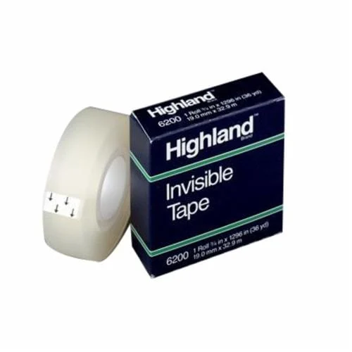 Highland™ Invisible Tape 6200, 3/4 in x 1296 in Boxed