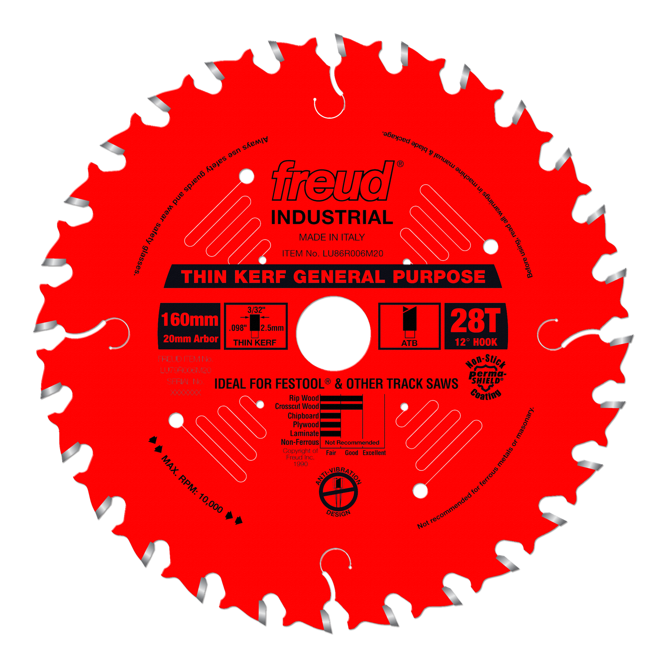 Freud LU86R006M20 160mm Thin Kerf General Purpose Blade