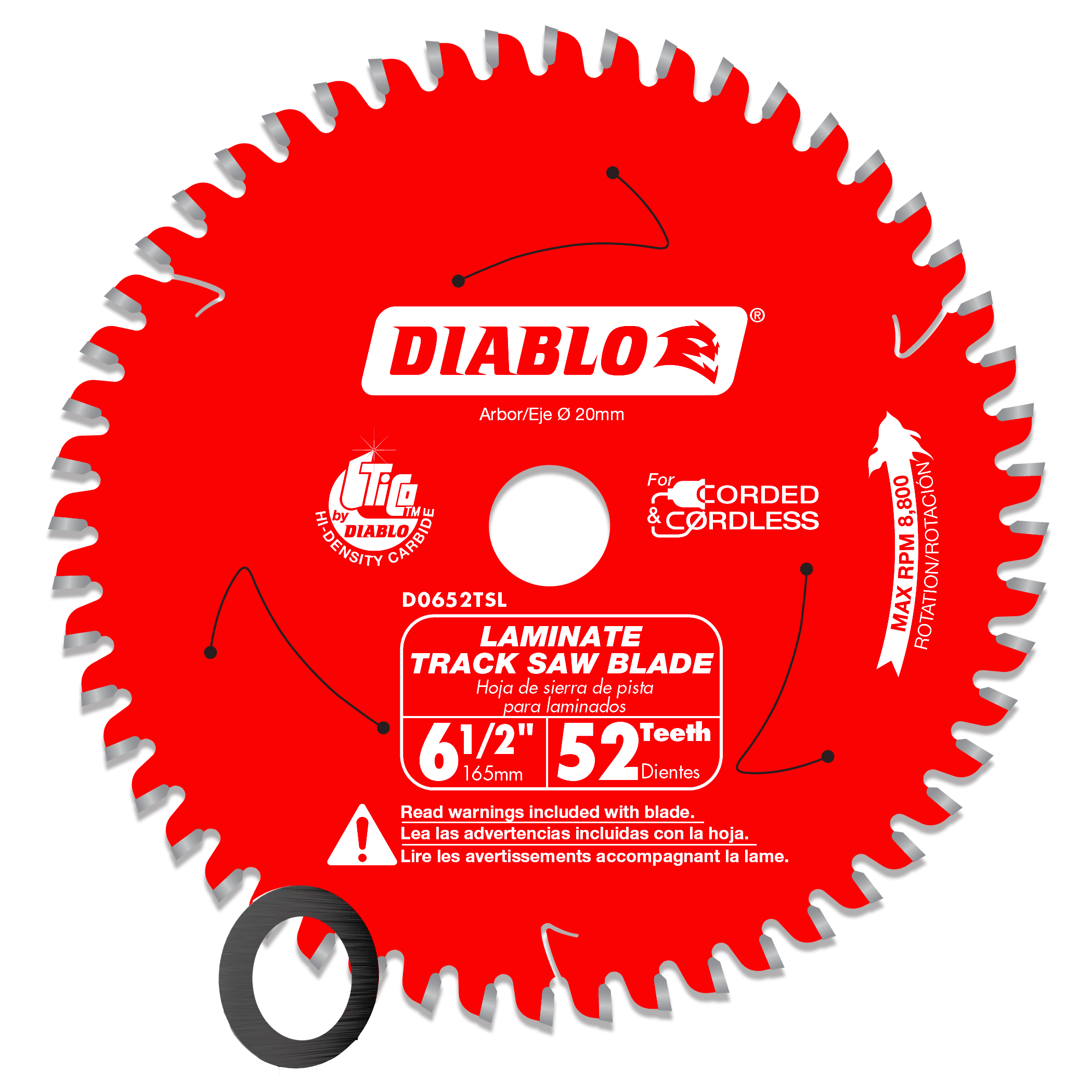Diablo D0652TSL Diablo 6-1/2" 52-Teeth Track Saw Blade for Laminate