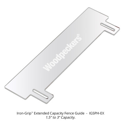 Woodpeckers IGSPH-EX Extended Capacity Fence Guide for Iron Grip Small Parts Holder - 1.5 - 3 Inch Capacity