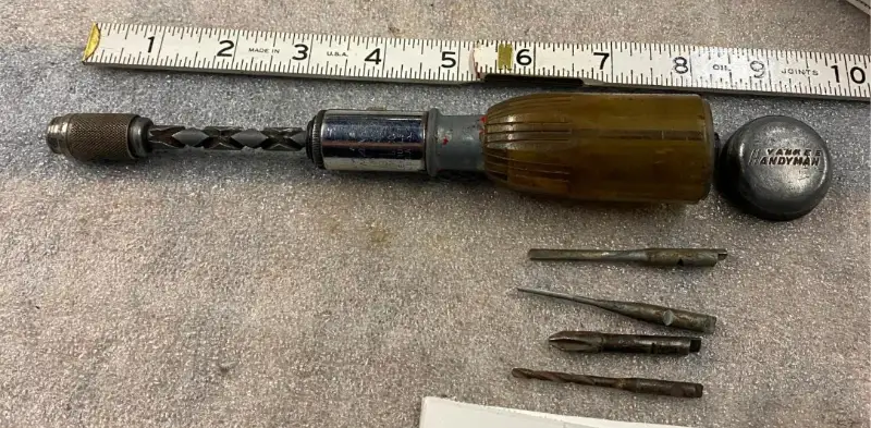 Vtg Stanley Handyman Yankee No. 233H spiral ratchet screwdriver Tools w Bits USA
