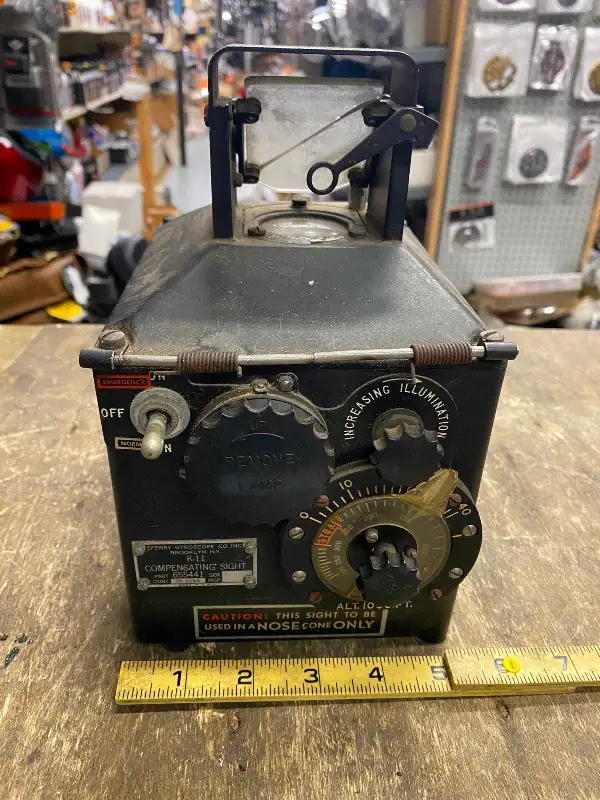 Vtg WW2 Turret Sight K11 Comp Sperry Airplane Bomber B24 Machine gun gunner Equi