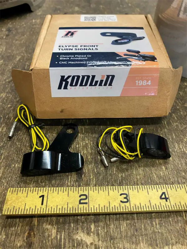 Kodlin Elypse 2-1 Mini LED Turn Signals Black Harley Touring FLH Softail M8 Bagg