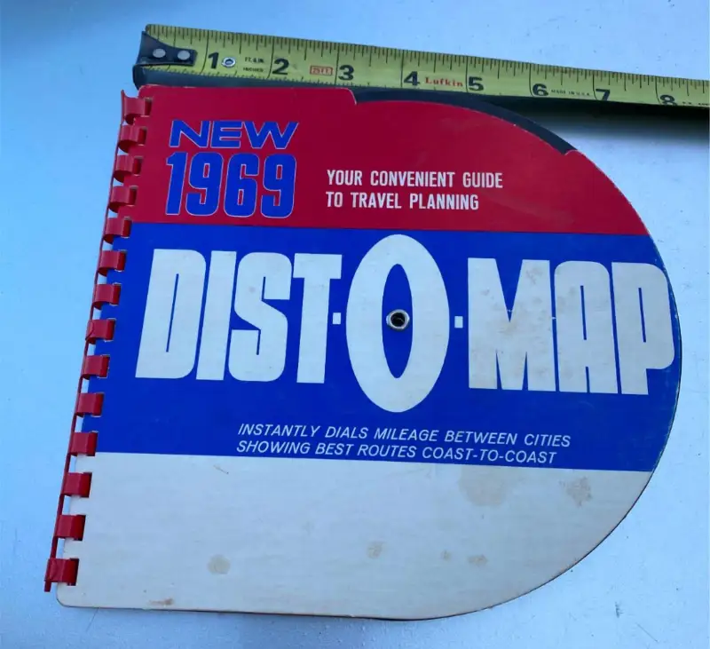 Vtg1969 Dist-O-Map Traveling Motoring Rotating Road Map Distomap Service Station