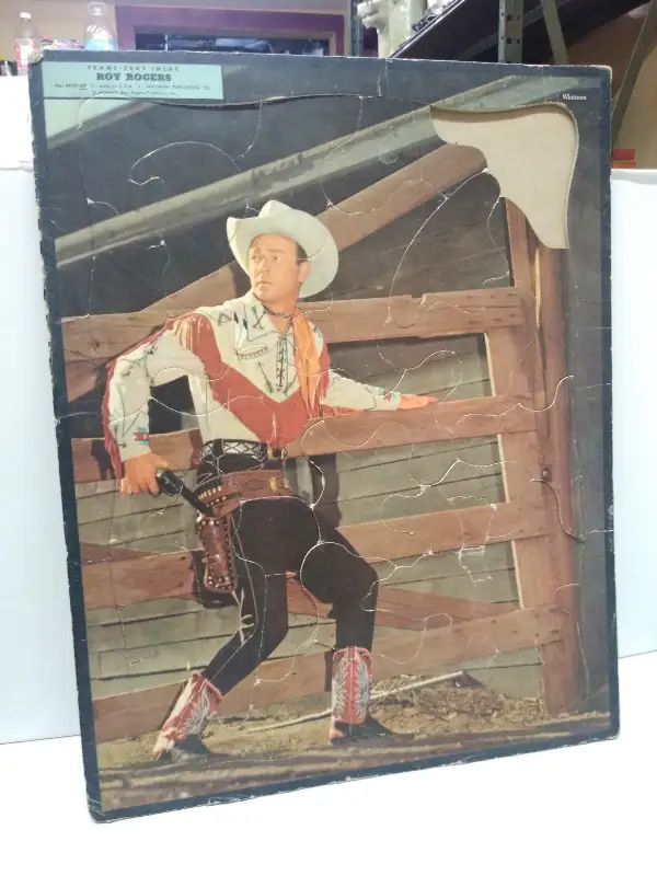 VTG Whitman Publishing Co. Jigsaw Framed Picture Puzzle Roy Rogers 1950’s TV