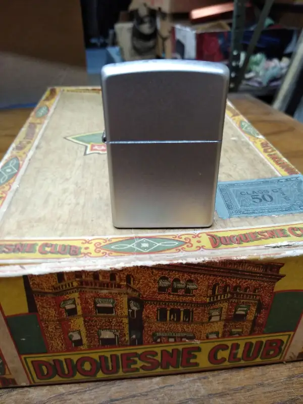 ZIPPO Sealed Unfired Matt Chrome Scrolled Sides Cigarette Lighter Excellent A 05