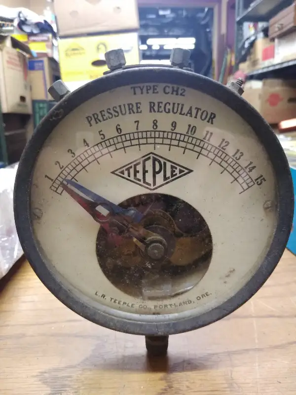 Vtg Teeple Co. Type CH2 Pressure Regulator Steam Gauge Boiler Industrial Punk