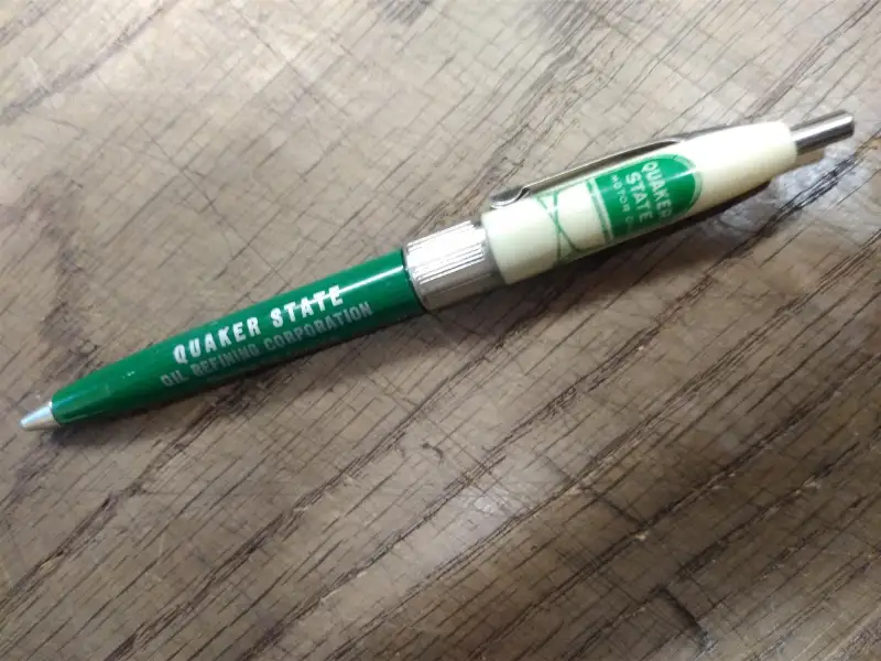 Vtg Quaker State Sterling Oil Gas Refining Corp Indiana Pa Advertising Pen Servi