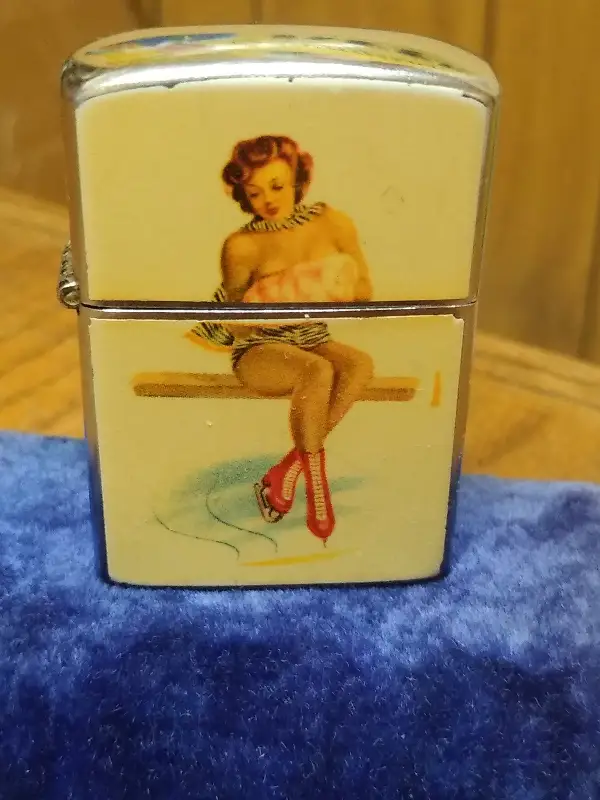 Vtg Pretty Pin-Up Girl Penguin High Quality Cigarette Lighter Made Japan 1950’s