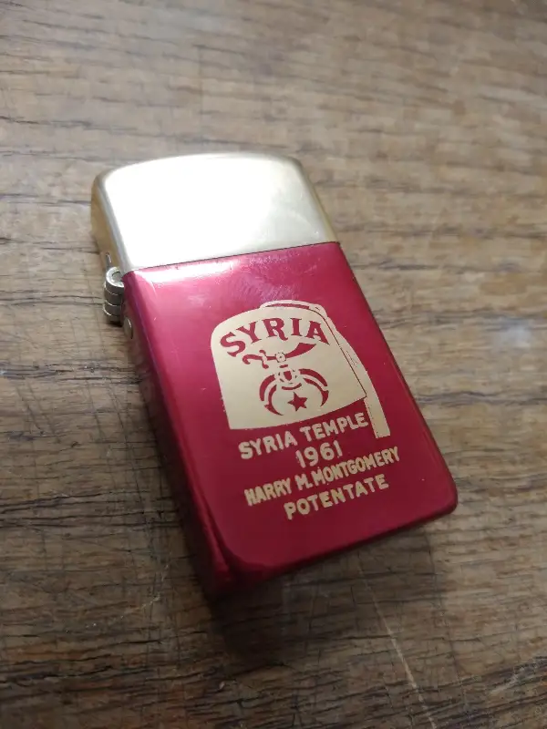 Vtg Unfired PARK Ind. Cigarette Lighter Syria Temple 1961 Potentate Great Shape!