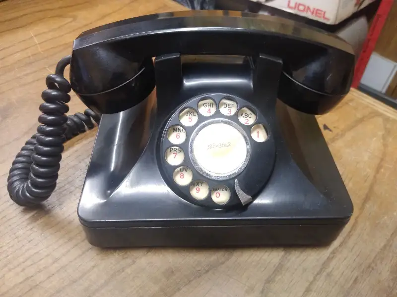 Vtg The North Electric Mfg Co. Rotary Desk Telephone Black Bakelite Galion Ohio