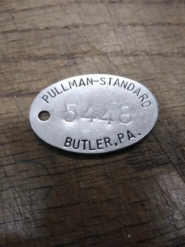 Vtg Pullman Standard Employee Metal Badge 5448 Butler Pa Plant Railroad Train