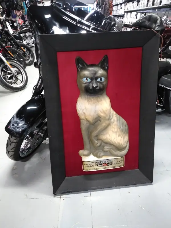 RARE Jim Beam Trophy Whiskey Lighted Cat Show Display One of 3! 45×31