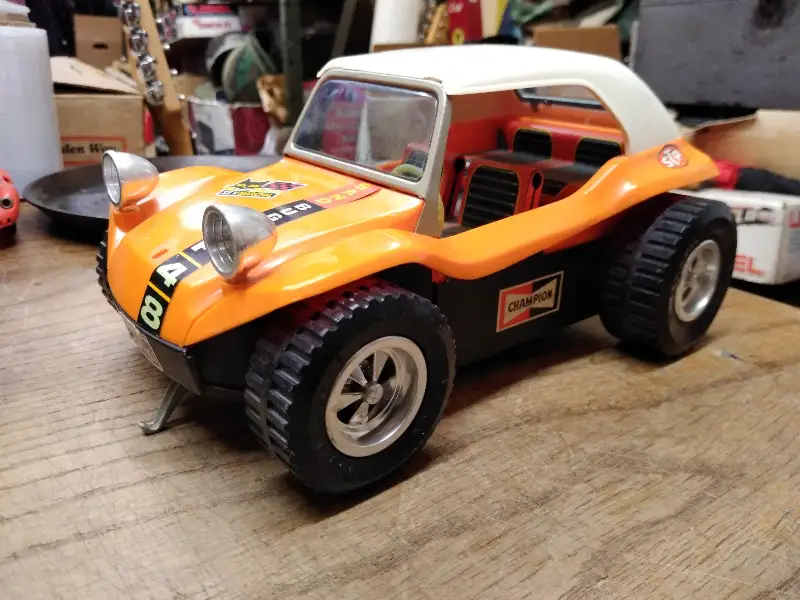 Vtg Taiyo Sand Dune Buggy P 48 Battery Bump N Go Car S.E.V. Marchal Tin Plastic