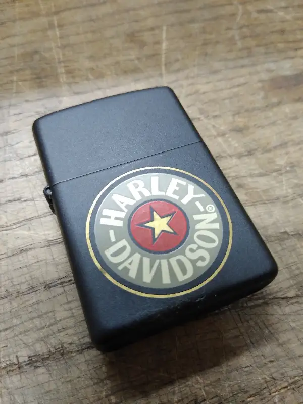 Vtg Sealed 2001 Fat Boy Star Harley Davidson Black Matte Cigarette Lighter New!