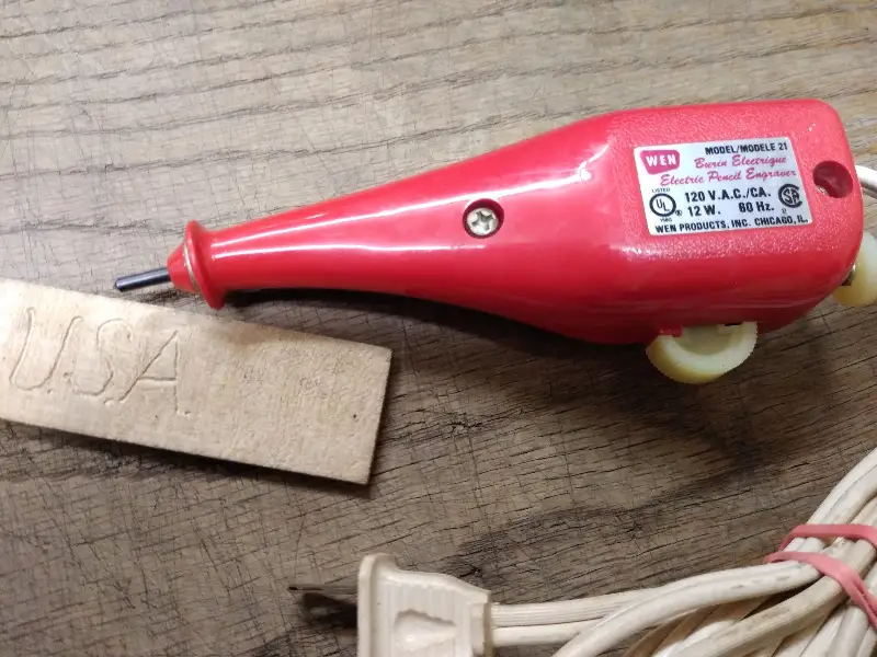 Vtg WEN Model 21 Electric Pencil Engraver Wood Plastic Metal Stone Works Good!