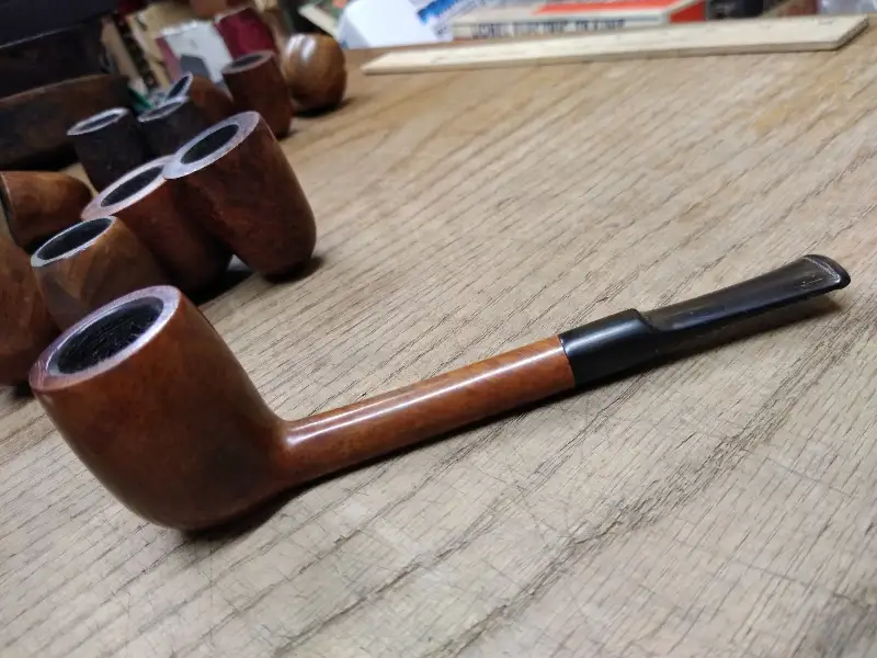 Vtg RKD 9465 Briar Tobacco Pipe Billiard Style Saddle Stem London England Nice!