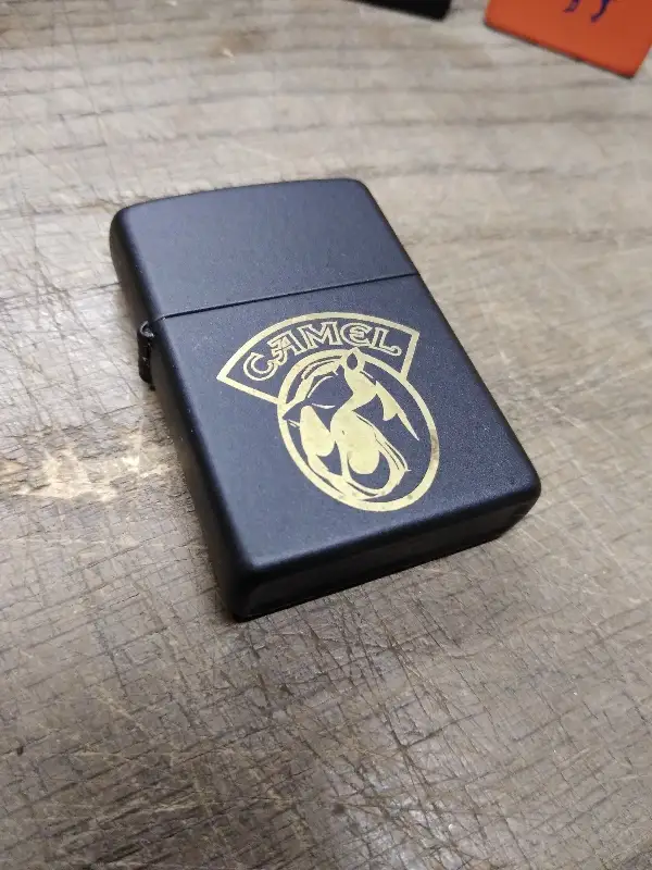 Vtg Unfired 1996 Zippo Camel Joe Black Matte Cigarette Lighter Nice Shape!