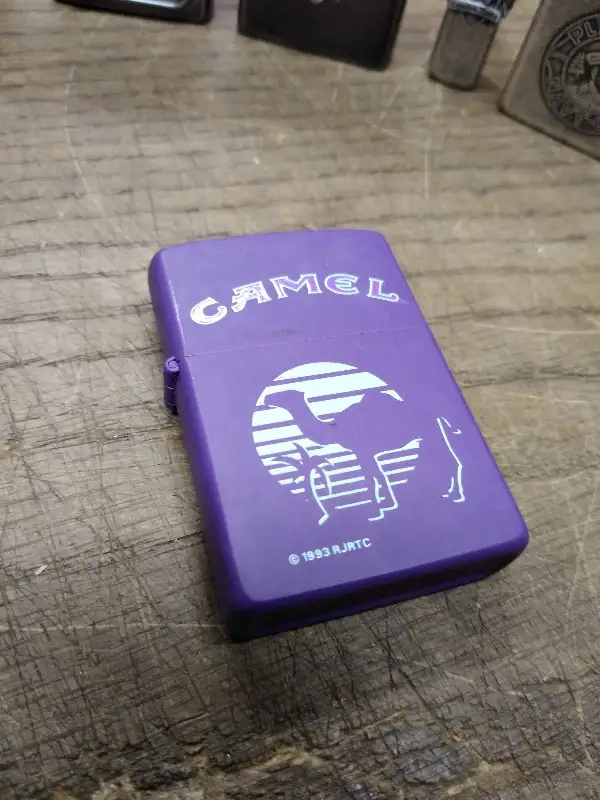 Unfired Zippo 1993 94 RJRTC Purple Matte Sunset Oasis Camel Cigarette Lighter