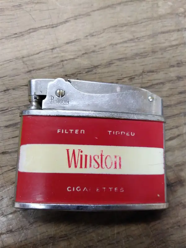 Vtg Winston Cigarette Lighter Penguin High Quality Superlative Automatic Japan!