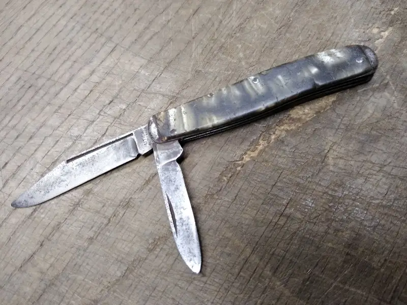 Vtg Utica Cutlery NY USA Folding Pocket Knife 2 Blade 3.5″ Closed Nice Shape!