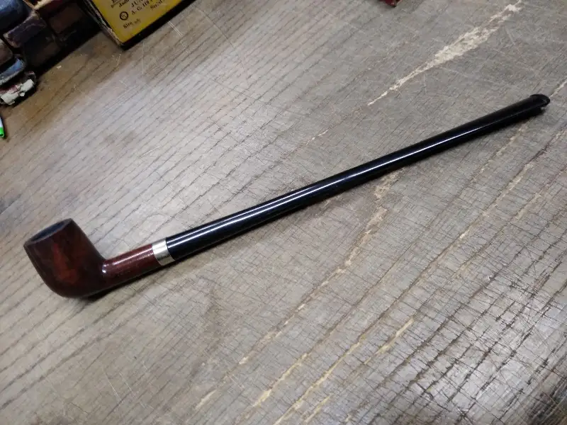 Vtg Television Churchwarden Smoking Tobacco Pipe EP AR Silver Band Stinger 11″