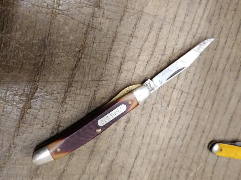 Vtg Schrade Old Timer USA 180T Single Blade Folding Pocket Knife 2 Inch Blade