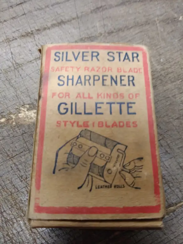 Vtg Silver Star Safety Razor Blade Sharpener For All Gillette Style Blades w/Box