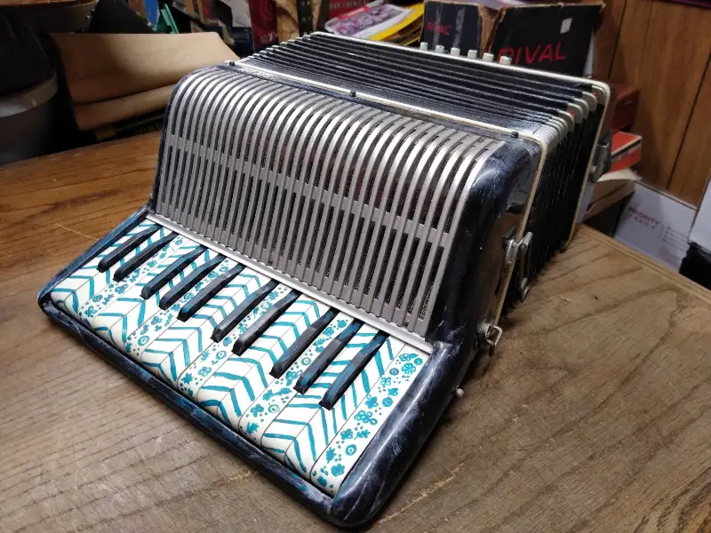 Vtg SALERI Accordion 25 Keys 12 Chords Made In Italy 14″ x 13″ x 6″ Repair Lot