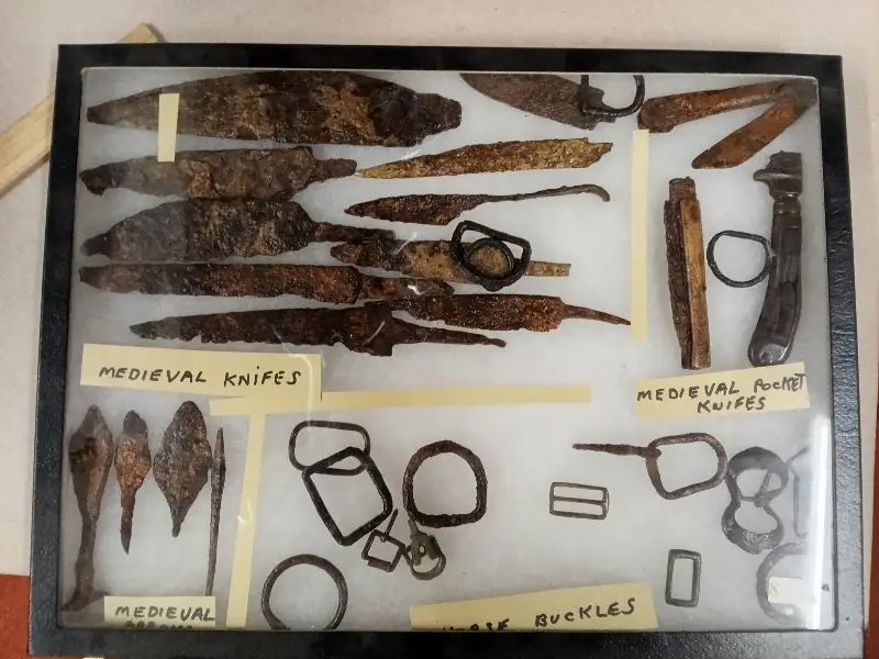 Rare Medieval Iron Artifact Collection LOT Knives Buckles Arrowheads