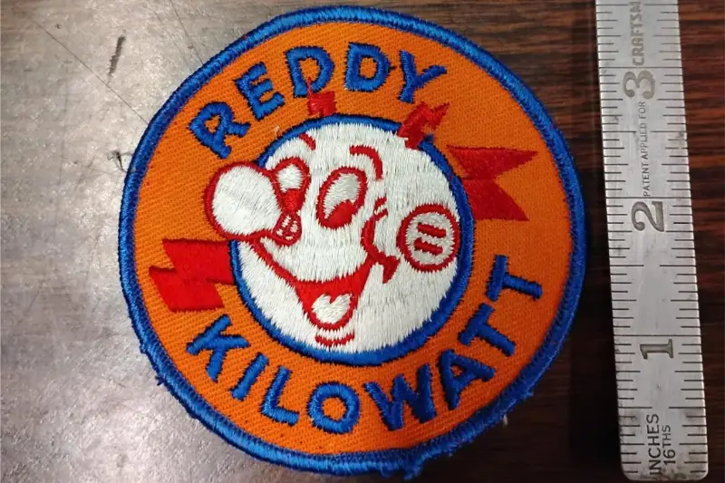Vtg Reddy Kilowatt Sew-On Uniform Patch Electricity Mascot Power Advertising
