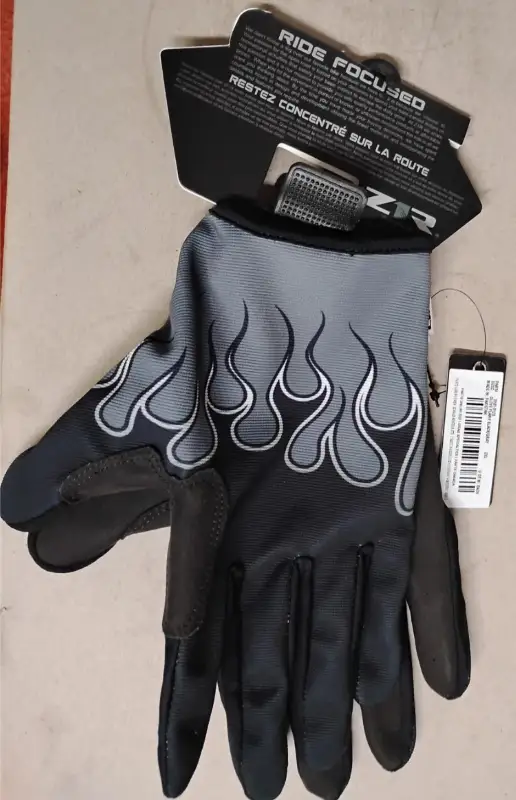 Z1R Flame Mens Textile Motorcycle Gloves Black/Gray