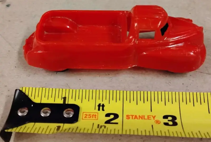 Vtg Thomas I-140 Hard Plastic Pickup Truck Red USA Postwar Toy Plasticville 3″