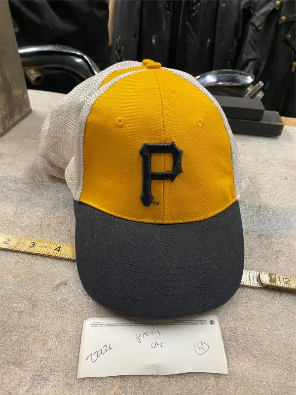 Vtg Pittsburgh Pirates Baseball Hat Cap Snap Back NOS Mesh 90’s Yellow black